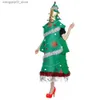 Theme Costume Eraspooky Funny Christmas Tree Come For Adult Unisex Jumpsuit With Mask Christmas Halloween Come Stage Show Fancy Dress Q240307