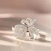 Bowknot Style Femme Lab Diamond Ring 925 STERLING SILP BIJOU ANGAGNE BAGLE DE MARIAGE SANS POUR LES FEMMES BIELRES DE PARTIE BRIDAL234L
