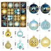 Decorações de Natal 44 Pcs Bolas de Natal 3-6 cm Enfeites de Bola de Árvore de Natal Pintados com Cordas Penduradas para Decoração de Festa de Natal 231010