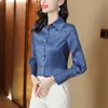 Paisley Floral Vintage Black Blouses Women Designer Długie rękaw Koszulka jesienna zima wybieg klapy jedwabne satynowe koszule 2023 Office dama eleganckie topy