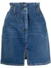 Jupes 2023 printemps femmes bleu taille élastique haute droite fente jupe en jean