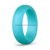 Band Rings Fashion 57Mm Sile Wedding Rings Solid Color Women S Hypoallergenic Oring Band Comfortable Lightweigh Men Ring For Couple Je Dhcxd