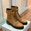 2023-moda Martin Boot Luxury Designer Deri Deri Yarım Bootie Up Kadın Ayakkabıları Üst Kue Kaliteli Yoksuk Kaşmir Ayak Bileği 35-42