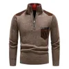 Pulls pour hommes Pull à col roulé pour hommes Demi-fermeture à glissière Automne Hiver Chemisier froid Polaire Y2K Sweatshirts Qualité Jumpers Mâle Tricot Polo Pull 231010