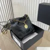 22 Garbage Bag Mini 18x16cm Size Shoulder Bag Leather Diamond Black Hardware Metal Clasp Luxury Tote Coin Matelasse Chain Crossbody Bag Makeup Sacoche Phone Bags