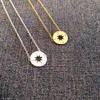 Gold Silver Rose Gold Small Compass Halsband Pendant Charm för kvinnor Män South Direction Necklace Disc Circle Diskhalsband mynt230h