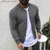 Men's Jackets Sports Casual Men Jacket Men Plaid Pleats Slim Stripe Fit Jacket Zipper Long Sleeve Cardigan Coats Male Solid Wrinkled Cardigans T231010