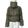 Trench damski płaszcze moda 2023 jesień zima kobiety parkas bąbel bawełniany swobodny zamek szalik puffer kurtki czarne zielone streetwear
