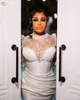 2023 OCT ARABIC ASO EBI Plus Plus Size Lace White Wedding Sukni