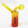 Mini Glass Oil Burner Bong Rökning Pipe Hookahs Inline Matrix Perc Tjock Pyrex Rökning Vattenrör