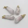 Pendant Necklaces 5pcs Irregular Natural Crystal White Quartz Amethyst Point Stone Energy Men Women Healing Reiki Jewelry Gifts