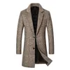 Men's Jackets Men Cashmere Wool Blends Long Winter Trench Coats High Quality Male Business Casual 4XL