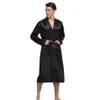 Mannen Nachtkleding Zwarte Mannen Satijn Rayon Robe Gown Effen Kleur Kimono Bad Nachtkleding Lounge Casual Mannelijke Nachtjapon Home Wear259S