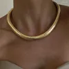 Chaînes Ins 18 carats plaqué or en acier inoxydable collier en métal pour femmes imperméable à l'eau ternir fête de mariage libre