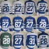 Retro Hockey Vintage 67 Stanleycup Jersey CCM 27 Darryl Sittler 28 Tie Domi 31 Grant Fuhr Blue White Team Classic 75th Anniversary Retire Mens Pullover
