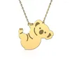 Collane con ciondolo per donna Collana carina Koala in acciaio inossidabile modello animale girocollo gioielli personalizzati regalo per feste all'ingrosso