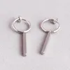 Hoop Earrings Fashion Men Punk Male Pendientes Color Titanium Steel Round A Word Pole Non-piercing Huggie Jewelry