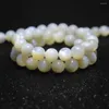 Perles en coquillage blanc naturel, rondes à paillettes, pour la fabrication de bijoux, Bracelet et collier, 4/6/8/Mm, brin 15.5 pouces, vente en gros