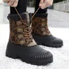 Buty zimowe buty kaczek w połowie kalkury dla mężczyzn ciepłe buty śniegu na zewnątrz wodoodporne buty myśliwskie robocze buty męskie buty zewnętrzne Q231010