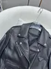 Damenjacke, Herrenjacke, Damen-Lederjacke, klassischer kurzer Schaffellmantel, Metall-Dreieck, Herbstjacke mit warmer Passform, kurze schwarze Jacke