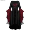 Theme Costume Vintage Halloween Cosplay Come Witch Vampire Gothic Dress Ghost Dresses Up Party Printed Medieval Ghost Bride Female Clothes Q231010