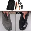 Andra hushållsorganisationer Shoe Shine Care Kit Professionell trärengöringsborste läder polska verktyg Hemtillbehör med bärbar väska 231009