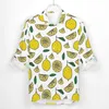 Camisas casuais masculinas limão homens comida fruta folha camisa manga longa novidade streetwear blusas primavera personalizado tops plus size