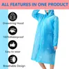 Women's Trench Coats 1PC High Quality Eva Unisex Raincoat Thickened Waterproof Rain Coat Women Men Black Camping Rainwear Suit