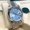 Verifique Rolaxs Qc Luxo Platinum Ice Blue Watch 40mm Relógio Automático Masculino Pulseira Mecânica Automática Relógios Masculinos Relógios de Pulso Impermeáveis 69