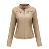 Femmes en cuir fausse veste femmes mode manteau printemps automne vêtements taille européenne américaine vêtements marron rouge noir abricot café 231010