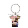 Party Favor Sublimation Party Party Favor MIT Styles Metal Blank Key Sain Hanging Ornaments Hurtowe ogród domowy impreza świąteczna Su dhnm4