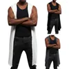 Men's Trench Coats Open Stitch Ded Hat Men Long Cardigan Coat Soft Breathable Autumn Stylish Sleeveless Spring Jacket For Daily Wear