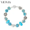 Charmarmband viiovia en mängd design armband med kärlek hjärta armband blå kristall pärla kvinnliga smycken gåvor b17023272c