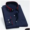 Camisas de vestido masculinas chegada primavera comercial fácil cuidado camisa masculina oversize manga longa moda formal de alta qualidade plus size M-7Xl8X dhy5i