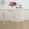 Corredor de mesa para casa decorativo bordado em dois tons com borda de linho