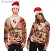 Kadın Sweaters Unisex Çirkin Noel Süveter Erkekler için 3d Komik Baskı Kazak Hoodies Sweatshirts 2023 Sonbahar Kış Sweaters Jumper Topsl231010