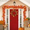 Andra evenemangsfestleveranser Artificial Autumn Maple Leaves Pumpkin Garland ledde Fairy Lights för Thanksgiving Christmas Diy Decoration Halloween Props Q231010