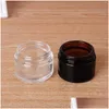 Packing Bottles Wholesale 5G 10G Frosted Clear Amber Glass Jar Cream Bottle Container With Black Sier Gold Lid And Inner Pad Office Sc Dhake