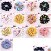 Acessórios de cabelo 117 estilos senhora menina cabelo scrunchy anel elástico faixas pura cor leopardo xadrez grande intestino esportes dança scrunchie dh8rn