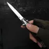 9 pollici ACK Coltello automatico mafia italiana Coltello da caccia tattico AUTO Pieghevole 58HRC Raso Lama singola Manico in legno Coltelli da tasca da caccia EDC Strumento