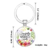 Keychains Lanyards Catholic Rose Scripture Keychains 남성 남성 기독교 성경 유리 매력 키 체인 패션 릴린 보석 ACCE DHCLI