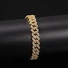 10/11/12 mm Miami Cuban Link Chain Naszyjnik Bracelet zestawów do męskiego Bling Hip Hop lodowany Diamentowe Złotne Srebrne Raperie Kobiety