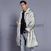 Hommes cuir Faux cuir hommes nouveau manteau de fourrure d'hiver imitation fourrure de renard grande taille long chaud décontracté laine trench manteau J231010