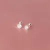 Серьги-гвоздики из стерлингового серебра 925 пробы для женщин, маленькие милые серьги диаметром, круглая женская шариковая гайка