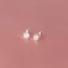 Stud Earrings 925 Sterling Silver For Women Small Sweet Earring Diameter Round Woman Ball Nut