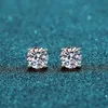 BOEYCJR S925 Classic 4 Prongs 05 1 15ct F color Moissanite VVS Fine Jewelry Diamond Stud Earring With certificate for Women2612