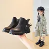 Botas moda crianças plataforma com cinta traseira princesa menina pista mostrar curto aconchegante outono inverno criança sapatos meninas g08066