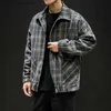 Herrjackor Nya hösten Men's Tweed Plaid Jacket Vintage Fashion Loose Plus Size Casual Jacket T2310101010