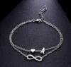 بسيطة خمر 26 خطاب أساور Anklet أنثى القلب الأولي infinity Charm Bohemian Friend المجوهر