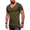 T-shirts pour hommes Summer Mens T-shirt Top à manches courtes Col V Slim Fit Muscle T-shirt Hommes Gris Blanc Noir Tshirt Casual Tee Homme 3XL X0 Dhjqn